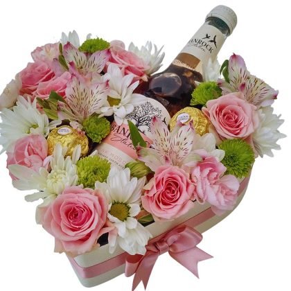 Mini roses & mix flowers with Banrock 200ml & Ferrero rocher