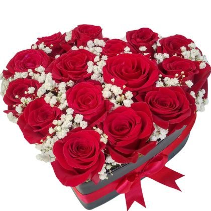 15 Roses & baby breath