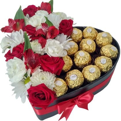 H44 Mini roses & mix flowers with Ferrero rocher