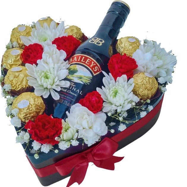H47 Mix flowers with Baileys 200ml & Ferrero rocher