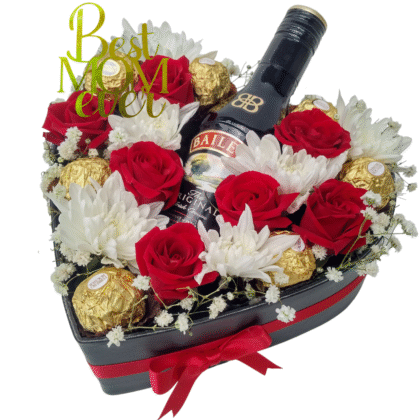 H12 - Mini roses & chrysanthemums with baileys & Ferrero Rocher