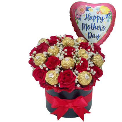 CS2 - mini roses with baby breath & Ferrero rocher