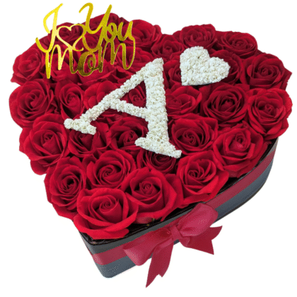 H26 - Mini roses with baby breath "Letter"(any letter)