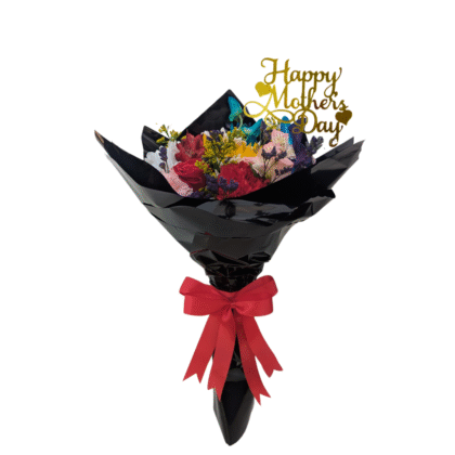 LB6 - 4 Roses, 4 carnations, 1 orchid & 1 sunflower with mix flowers